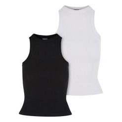 Top Damski/żebrowany Racerback (zestaw 2 Sztuk). Białe topy Urban Classics, xs, bez wzorów, sportowe, bez kołnierzyka, bez ramiączek. Za 104.99 zł.