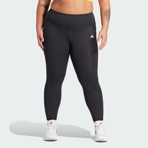 Legginsy Optime Full-Length (Plus Size). Czarne legginsy adidas, bez wzorów, z materiału, sportowe. Za 259.00 zł.
