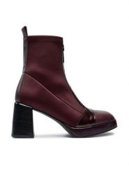 Hispanitas Botki Soho-I24 HI243658 Bordowy. Czerwone botki Hispanitas, bez wzorów, ze skóry, bez obcasa, na słupku, bez zapięcia. Za 599.99 zł.