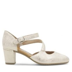 Czółenka Rieker. Szare czółenka Rieker, bez wzorów, bez obcasa, bez zapięcia. Za 289.99 zł.