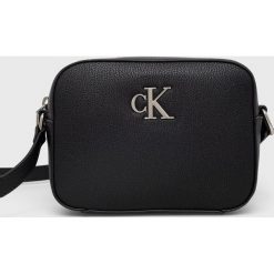 Calvin Klein Jeans torebka kolor czarny. Czarne listonoszki Calvin Klein Jeans, bez wzorów, z jeansu, na ramię, bez dodatków. Za 399.99 zł.
