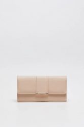 Duży portfel beżowy. Brązowe portfele MOODO, bez wzorów, z poliesteru. Za 59.99 zł.