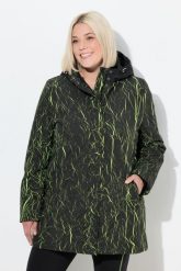 Damskie Kurtka funkcyjna HYPRAR wodoodporna dwukierunkowy zamek błyskawiczny. Czarne kurtki Ulla Popken, plus size, bez wzorów, z materiału, z kapturem. Za 699.99 zł.