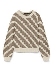 Vero Moda Sweter w kolorze beżowo-oliwkowym rozmiar: XS. Brązowe swetry Vero Moda, xs, bez wzorów, bez ramiączek. Za 74.46 zł.