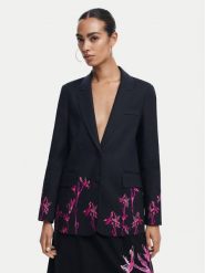 Desigual Marynarka 25SWEWX1 Czarny Regular Fit. Czarne marynarki i żakiety Desigual, xl, bez wzorów, z bawełny, bez ramiączek. Za 419.99 zł.
