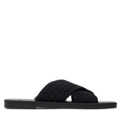 Klapki Big Star Shoes. Czarne klapki BIG STAR SHOES, bez wzorów, retro, bez obcasa, bez zapięcia. Za 129.99 zł.