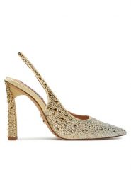 Steve Madden Sandały Fete-R SM11003434 Złoty. Żółte sandały Steve Madden, bez wzorów, z tworzywa sztucznego, bez obcasa, na słupku, bez zapięcia. Za 649.99 zł.