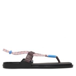 Sandały Calvin Klein. Sandały Calvin Klein, bez wzorów, bez obcasa, na płaskiej podeszwie, bez zapięcia. Za 329.99 zł.