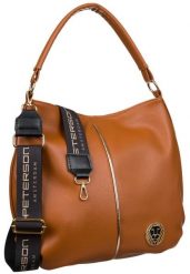 Shopperka brązowa Peterson [DH] PTN 19112. Brązowe shopper bag Peterson, bez wzorów, ze skóry ekologicznej, bez dodatków. Za 239.99 zł.