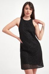 Sukienka ażurowa mini TWINSET. Sukienki Twinset Milano, w ażurowe wzory, bez kołnierzyka, bez ramiączek, mini. W wyprzedaży za 1,131.63 zł.
