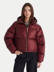 Tommy Hilfiger Kurtka puchowa WW0WW46541 Bordowy Regular Fit. Czerwone kurtki Tommy Hilfiger, l, bez wzorów, z puchu, bez kaptura. Za 1,799.00 zł.