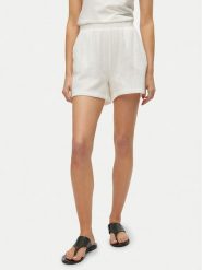 Vero Moda Szorty materiałowe Natali 10279687 Biały Baggy Fit. Białe szorty Vero Moda, bez wzorów, z bawełny. Za 89.99 zł.