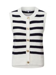 Marie Lund Sweter Kobiety Bawełna biały|niebieski, S. Białe swetry Marie Lund, s, bez wzorów, z bawełny, bez ramiączek. Za 169.95 zł.