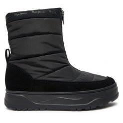 Botki Pepe Jeans. Czarne botki Pepe Jeans, bez wzorów, z jeansu, bez obcasa, na płaskiej podeszwie, bez zapięcia. Za 279.99 zł.
