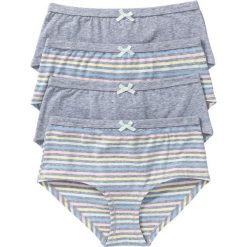 Figi "maxi panty" (4 pary) bonprix jasnoszary melanż - kolorowy w paski. Bokserki damskie marki bonprix. Za 35.96 zł.