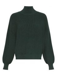 MOSS COPENHAGEN Sweter w kolorze ciemnozielonym rozmiar: M/L. Zielone swetry Moss Copenhagen, l, bez wzorów, ze splotem, bez ramiączek. Za 145.60 zł.
