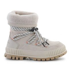 Śniegowce Damskie Palladium Pallashock Hiver 94349-175-M beżowe beżowy. Brązowe śniegowce bez wzorów, ze skóry, bez zapięcia. Za 872.66 zł.