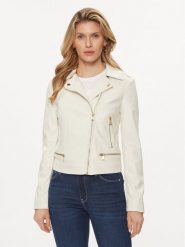 Guess Kurtka z imitacji skóry W4GL02 WG430 Écru Regular Fit. Kurtki Guess, l, z aplikacjami, ze skóry, bez kaptura. Za 399.99 zł.