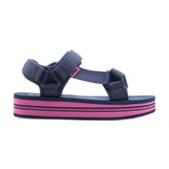 Sandały Lee Cooper LCW-24-05-2754L niebieskie. Niebieskie sandały bez wzorów, z materiału, bez obcasa, bez zapięcia. W wyprzedaży za 132.31 zł.