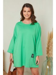 Curvy Lady Sukienka w kolorze zielonym rozmiar: 44/46. Zielone sukienki Curvy Lady, bez wzorów, z bawełny, klasyczne, bez kołnierzyka, bez ramiączek, mini. Za 87.81 zł.