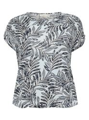 KAFFE curve Bluzka w kolorze biało-granatowym rozmiar: 50. Niebieskie bluzki KAFFE curve, s, bez wzorów, z wiskozy, klasyczne, bez kołnierzyka, bez ramiączek. Za 87.81 zł.