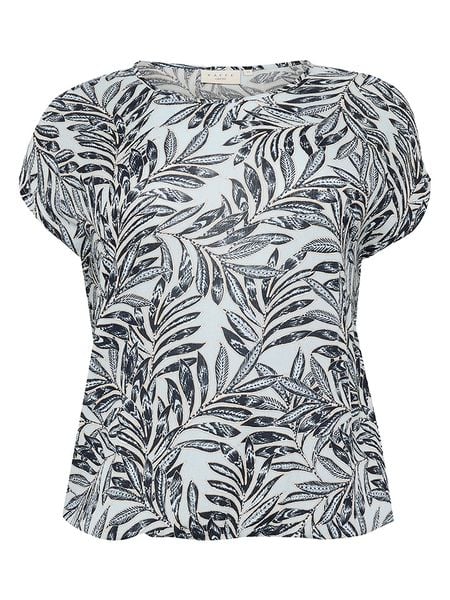 KAFFE curve Bluzka w kolorze biało-granatowym rozmiar: 50. Niebieskie bluzki KAFFE curve, s, bez wzorów, z wiskozy, klasyczne, bez kołnierzyka, bez ramiączek. Za 96.83 zł.