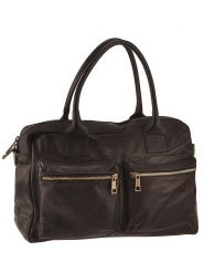 ORE10 Skórzana torebka "Starna" w kolorze czarnym - 34 x 26 x 14 cm rozmiar: onesize. Czarne torebki klasyczne ORE10, bez wzorów, z materiału, na ramię, bez dodatków. Za 380.45 zł.