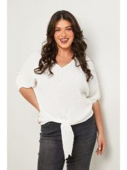 Curvy Lady Bluzka w kolorze białym rozmiar: 48/50. Białe bluzki Curvy Lady, bez wzorów, klasyczne, bez kołnierzyka, bez ramiączek. Za 101.95 zł.