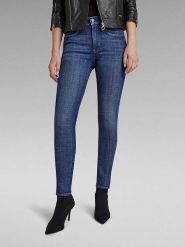 G-Star Dżinsy - Skinny fit - w kolorze granatowym rozmiar: W25/L30. Niebieskie jeansy G-Star, l, z aplikacjami, klasyczne, z podwyższonym stanem. Za 167.67 zł.