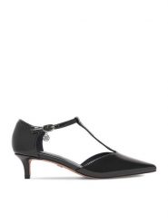 Nine West Czółenka CEO-CD25-123-2 Czarny. Czarne czółenka Nine West, bez wzorów, ze skóry, bez obcasa, bez zapięcia. Za 229.99 zł.