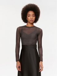 TWINSET Body 232TT2480 Czarny Slim Fit. Czarne body i gorsety Twinset, bez wzorów, z syntetyku, bez ramiączek. Za 389.99 zł.