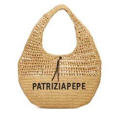 Torebka Patrizia Pepe. Brązowe shopper bag Patrizia Pepe, bez wzorów, bez dodatków. Za 869.99 zł.