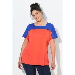 Damskie Bluzka funkcyjna oversize dekolt karo rękaw 1/2. Czerwone t-shirty sportowe Ulla Popken, plus size, bez wzorów, z elastanu, bez ramiączek. Za 199.99 zł.