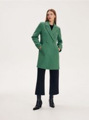 Płaszcz z wełną - jasnozielony. Zielone płaszcze Reserved, l, bez wzorów, z tkaniny, bez kaptura. W wyprzedaży za 65.99 zł.