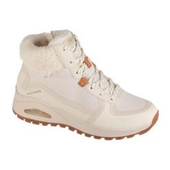 Buty zimowe damskie, Uno Rugged - Fall Air. Brązowe buty trekkingowe Skechers, na zimę, z materiału, bez zapięcia. Za 399.99 zł.