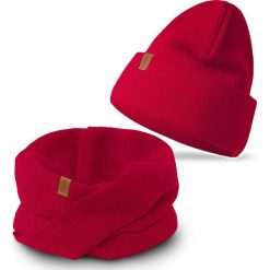 Nandy Damski Komplet Zimowy Czapka Komin Kolory - Zest-Ck-20849-17-Czrw. Czapki zimowe Nandy, na zimę, bez wzorów. Za 90.90 zł.