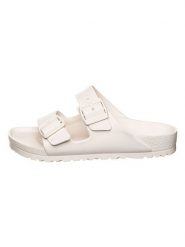 Birkenstock Klapki "Birkenstock Arizona" w kolorze kremowym rozmiar: 36. Brązowe klapki Birkenstock, bez wzorów, klasyczne, z otwartym noskiem, bez obcasa, bez zapięcia. Za 187.52 zł.