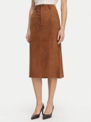 Marella Spódnica skórzana Zeus 2613401024 Brązowy Regular Fit. Brązowe spódnice Marella, bez wzorów, ze skóry. Za 1,779.00 zł.