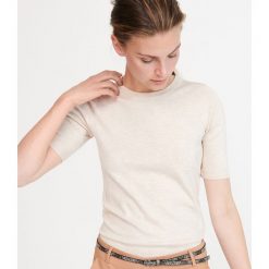 Sweter z krótkim rękawem - Beżowy. Brązowe swetry Reserved, l, bez wzorów, bez ramiączek. Za 49.99 zł.