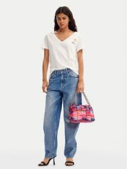 Desigual T-Shirt Vini 24WWTK41 Biały Regular Fit. Białe t-shirty Desigual, l, bez wzorów, z bawełny, bez kołnierzyka, bez ramiączek. Za 109.99 zł.