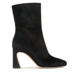 Botki Alberta Ferretti. Czarne botki Alberta Ferretti, bez wzorów, bez obcasa, na słupku, bez zapięcia. Za 1,719.00 zł.