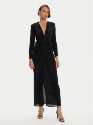 Simona Corsellini Sukienka wieczorowa A24CEAB045 Czarny Slim Fit. Czarne sukienki SIMONA CORSELLINI, bez wzorów, z syntetyku, wizytowe, bez kołnierzyka, bez ramiączek. Za 1,009.00 zł.