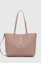 HUGO torebka kolor różowy. Czerwone shopper bag Hugo, bez wzorów, na ramię, bez dodatków. Za 699.99 zł.