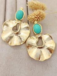 Nakkash Pozłacane kolczyki-wkrętki z turkusem rozmiar: onesize. Żółte kolczyki Nakkash, z turkusem, pozłacane. Za 70.08 zł.