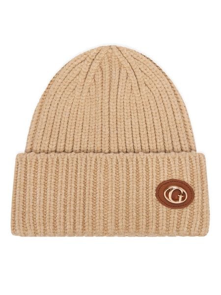 Guess Czapka AW5638 POL01 Beżowy. Brązowe czapki zimowe Guess, z aplikacjami, z wiskozy. Za 154.99 zł.