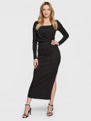 Guess Sukienka codzienna Esmeralda W3RK59 KBKR2 Czarny Slim Fit. Czarne sukienki Guess, na co dzień, l, z aplikacjami, z syntetyku, bez kołnierzyka, bez ramiączek, proste. Za 599.99 zł.