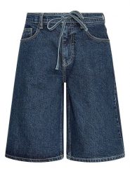 MOSS COPENHAGEN Bermudy dżinsowe w kolorze granatowym rozmiar: S. Niebieskie szorty Moss Copenhagen, z aplikacjami, ze skóry, klasyczne. Za 229.95 zł.