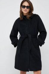 Vero Moda płaszcz z domieszką wełny kolor czarny przejściowy. Czarne płaszcze Vero Moda, m, bez wzorów, z wełny, bez kaptura. W wyprzedaży za 292.99 zł.