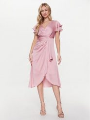 DKNY Sukienka koktajlowa DD2KM406 Różowy Regular Fit. Czerwone sukienki DKNY, bez wzorów, z syntetyku, wizytowe, bez kołnierzyka, bez ramiączek. Za 599.99 zł.