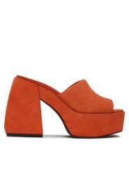 Pinko Klapki Margaux Wedge PE 23 BLKS1 100653 A0N8 Pomarańczowy. Brązowe klapki Pinko, bez wzorów, ze skóry, bez obcasa, bez zapięcia. Za 1,619.00 zł.
